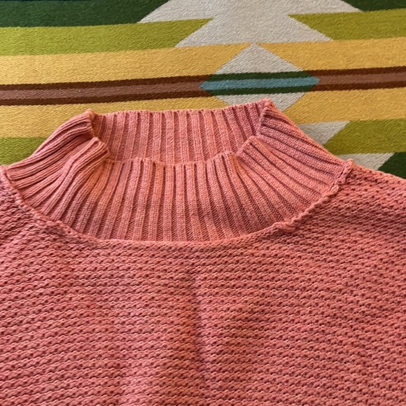 FP Beach tie waist lightweight 100% cotton pink sweater - Picture 3 of 5